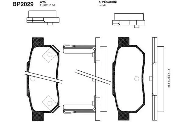 Brake Pad Set, disc brake (BP-2029)