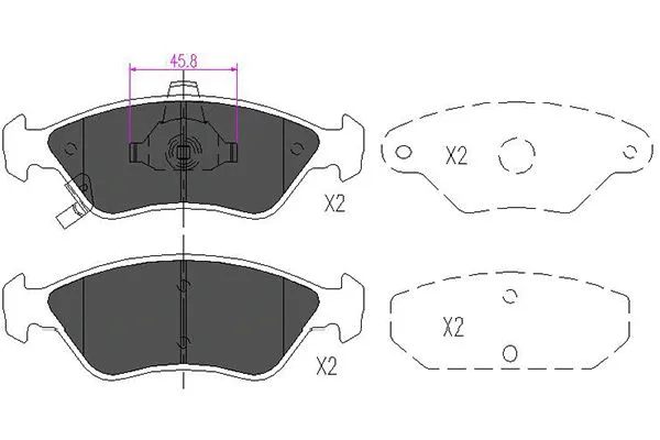 Brake Pad Set, disc brake (KBP-4009)