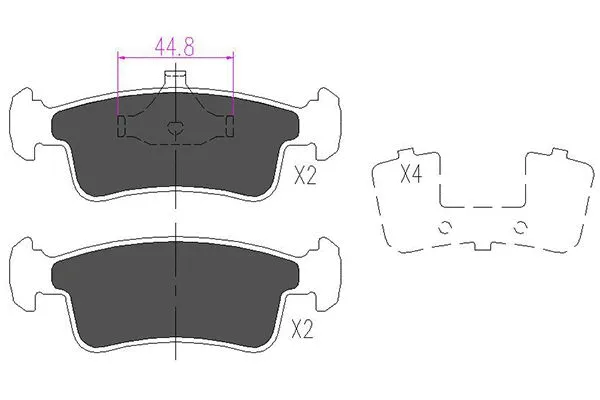 Brake Pad Set, disc brake (KBP-8514)