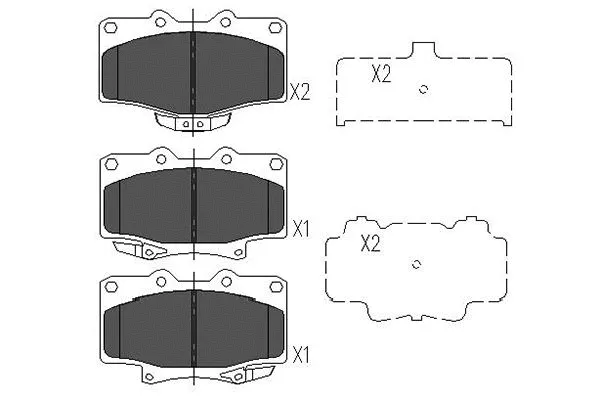 Brake Pad Set, disc brake (KBP-9047)