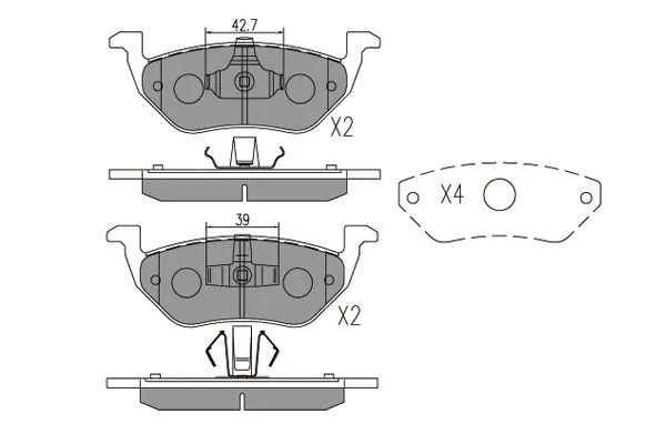 Brake Pad Set, disc brake (KBP-4568)