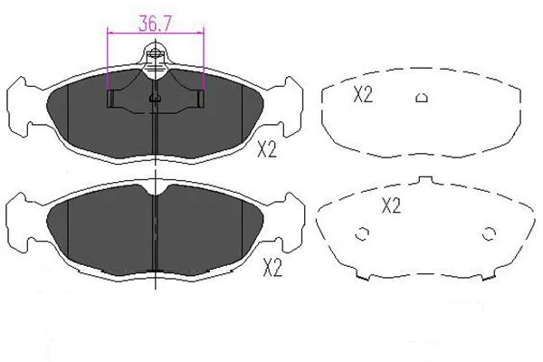 Brake Pad Set, disc brake (KBP-1005)