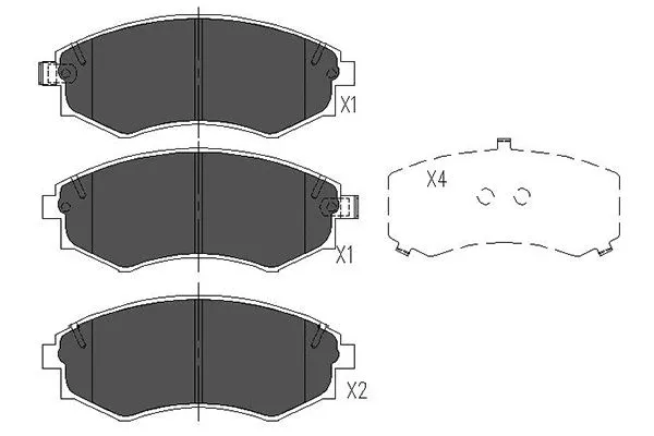Brake Pad Set, disc brake (KBP-7504)