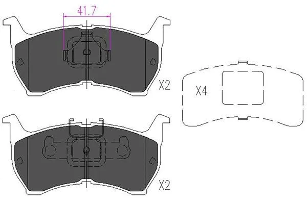 Brake Pad Set, disc brake (KBP-4516)