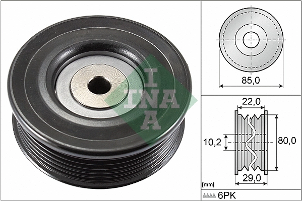 Deflection/Guide Pulley, V-ribbed belt (532 0799 10)