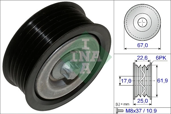 Deflection/Guide Pulley, V-ribbed belt (532 0526 10)