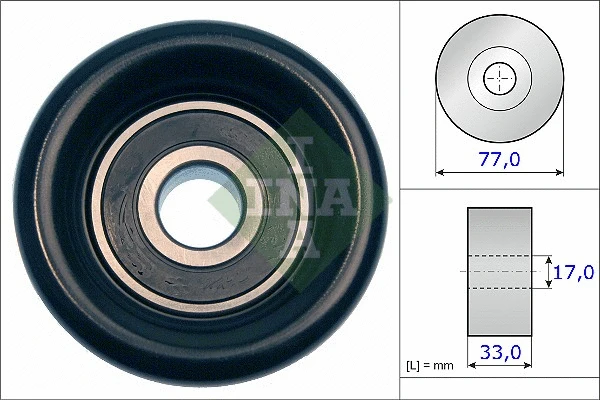 Deflection/Guide Pulley, V-ribbed belt (532 0568 10)