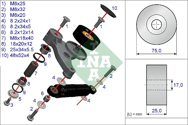 Repair Kit, v-ribbed belt tensioner
