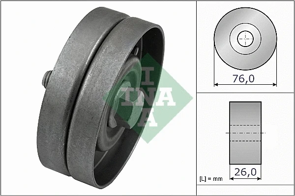 Deflection/Guide Pulley, V-ribbed belt (532 0326 30)