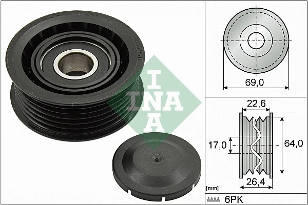 Deflection/Guide Pulley, V-ribbed belt (532 0160 10)