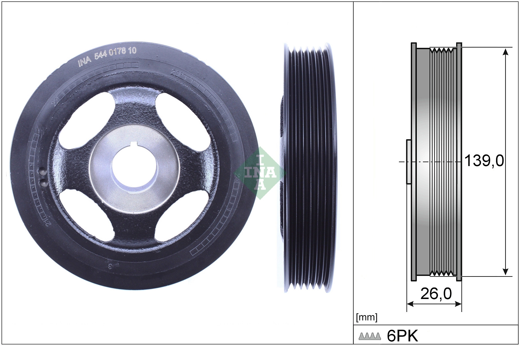 Belt Pulley, crankshaft (544 0178 10)