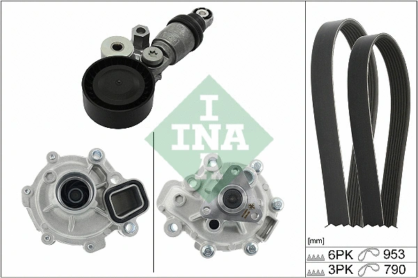 Water Pump + V-Ribbed Belt Kit (529 0371 30)