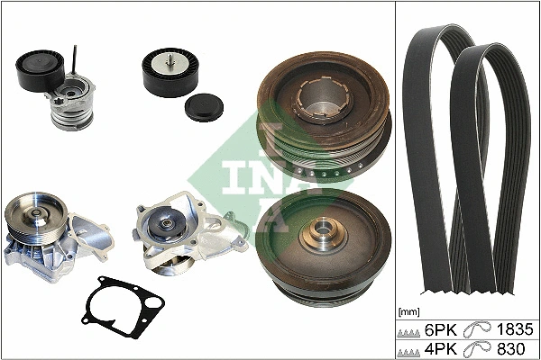 Water Pump + V-Ribbed Belt Kit (529 0020 30)