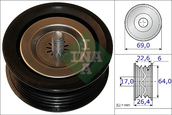 Deflection/Guide Pulley, V-ribbed belt (532 0671 10)