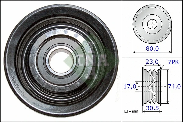 Deflection/Guide Pulley, V-ribbed belt (532 0580 10)