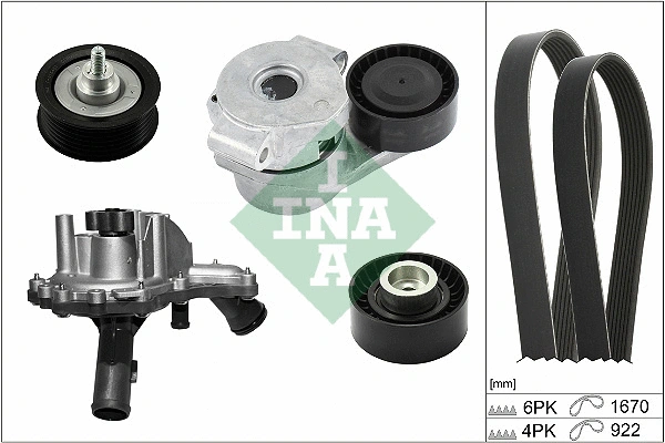 Water Pump + V-Ribbed Belt Kit (529 0301 30)