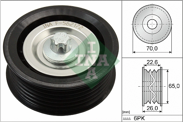 Deflection/Guide Pulley, V-ribbed belt (532 0531 10)