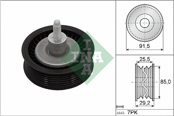 Deflection/Guide Pulley, V-ribbed belt (532 0909 10)