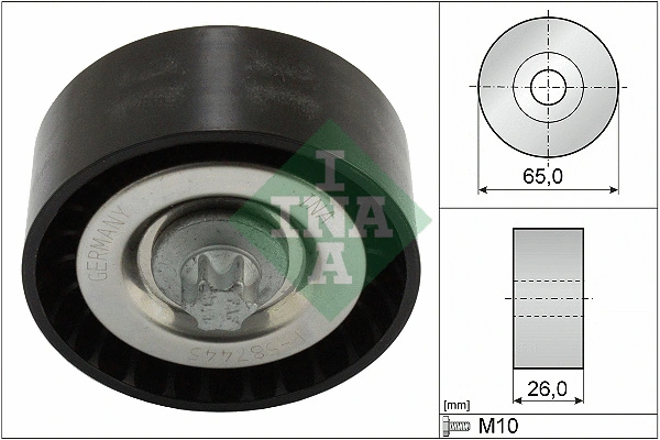 Deflection/Guide Pulley, V-ribbed belt (532 0570 10)