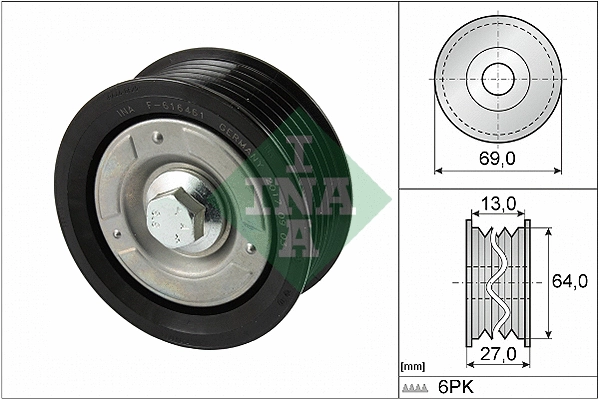 Deflection/Guide Pulley, V-ribbed belt (532 0477 10)