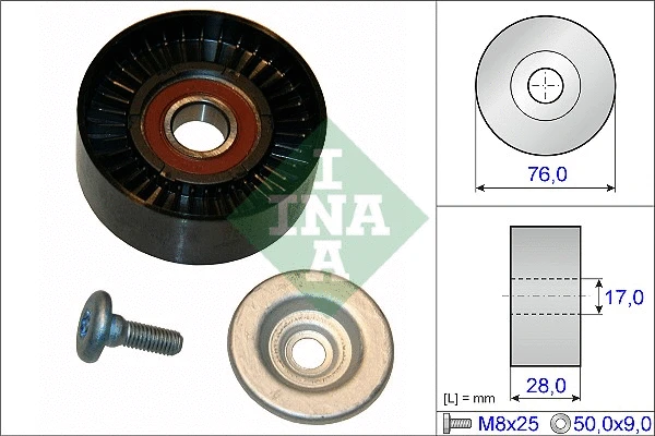 Deflection/Guide Pulley, V-ribbed belt (532 0648 10)
