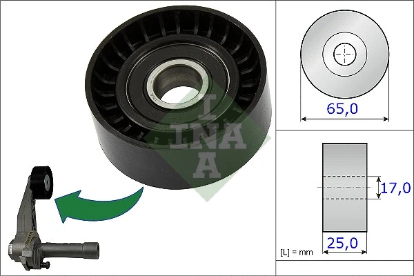 Tensioner Pulley, V-ribbed belt (531 0866 10)