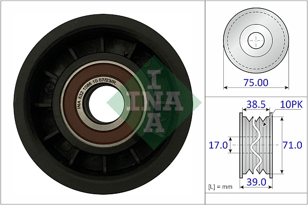 Deflection/Guide Pulley, V-ribbed belt (532 1086 10)