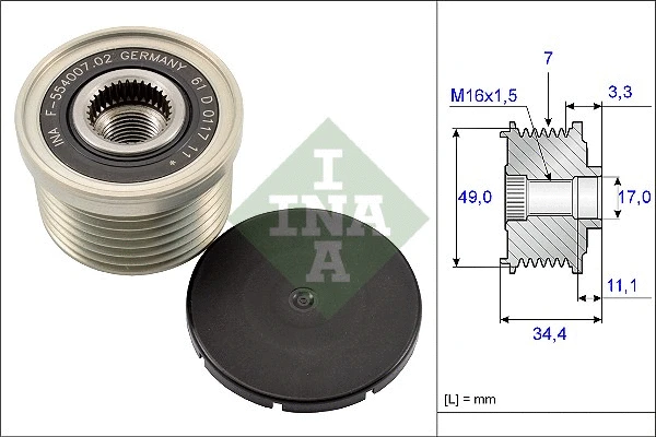 Alternator Freewheel Clutch (535 0164 10)