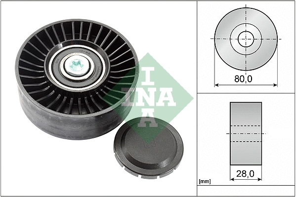 Deflection/Guide Pulley, V-ribbed belt (532 0515 10)