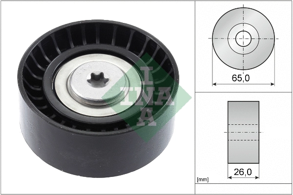 Deflection/Guide Pulley, V-ribbed belt (532 0748 10)