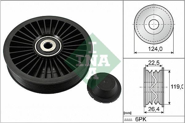 Deflection/Guide Pulley, V-ribbed belt (532 0242 10)