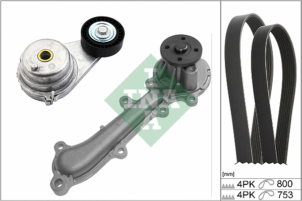 Water Pump + V-Ribbed Belt Kit (529 0121 30)