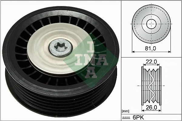 Deflection/Guide Pulley, V-ribbed belt (532 0678 10)