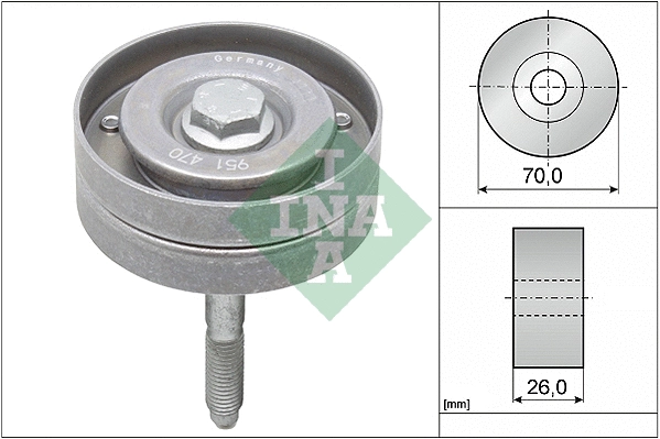 Deflection/Guide Pulley, V-ribbed belt (532 0596 10)