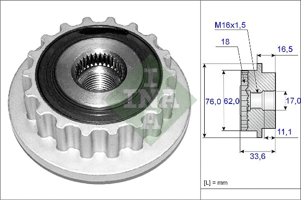 Alternator Freewheel Clutch (535 0118 10)