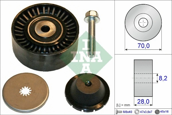 Deflection/Guide Pulley, V-ribbed belt (532 0600 10)