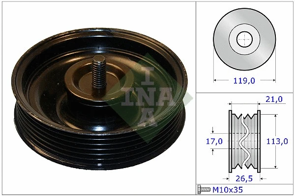 Deflection/Guide Pulley, V-ribbed belt (532 0695 10)