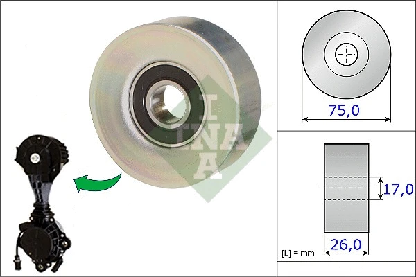 Deflection/Guide Pulley, V-ribbed belt (532 0676 10)