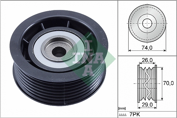 Deflection/Guide Pulley, V-ribbed belt (532 0840 10)