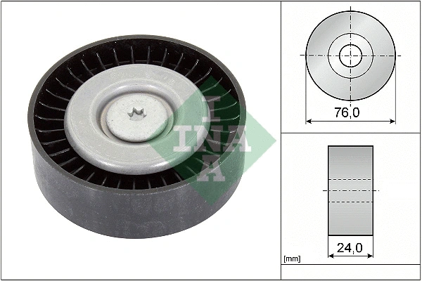 Deflection/Guide Pulley, V-ribbed belt (532 0558 10)
