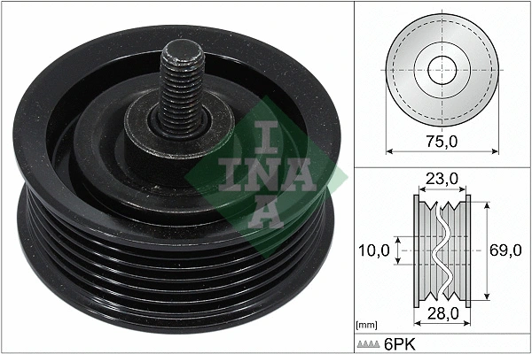 Deflection/Guide Pulley, V-ribbed belt (532 0744 10)