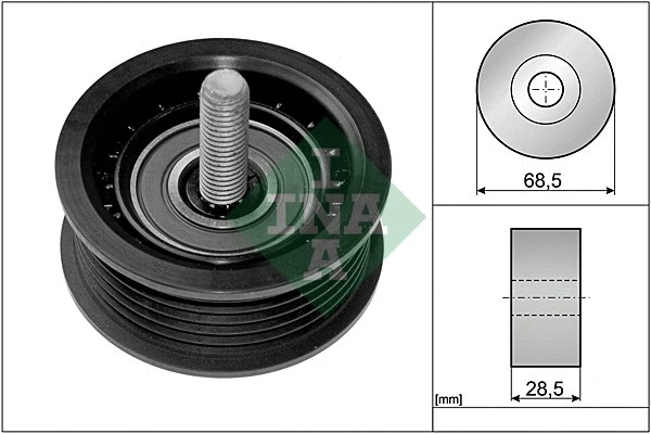 Deflection/Guide Pulley, V-ribbed belt (532 0745 10)