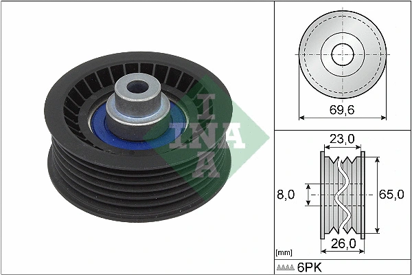 Deflection/Guide Pulley, V-ribbed belt (532 0917 10)