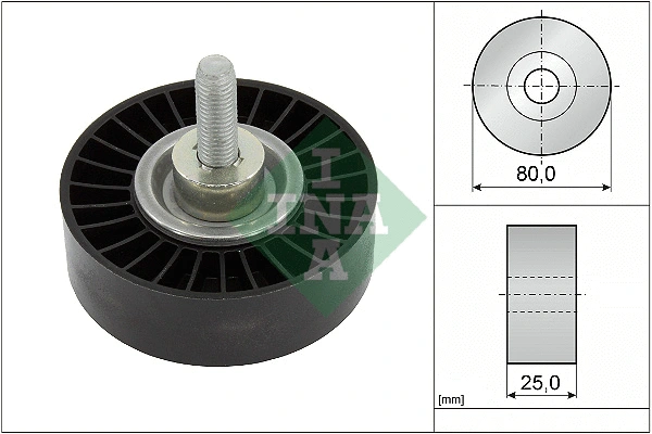 Deflection/Guide Pulley, V-ribbed belt (532 0887 10)