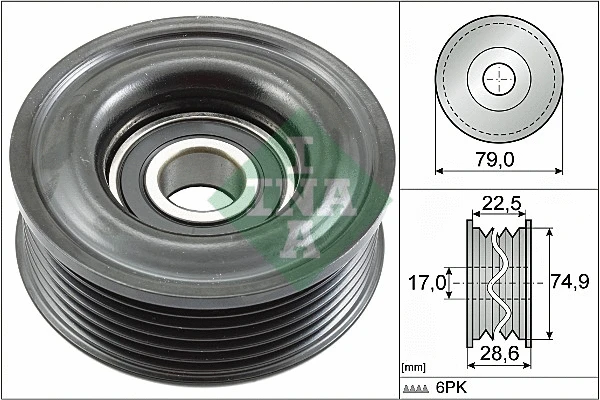 Deflection/Guide Pulley, V-ribbed belt (532 0721 10)