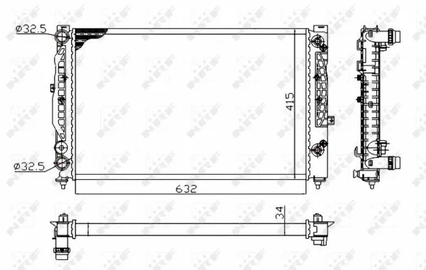 Radiator, engine cooling (529504A)