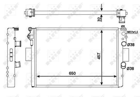 Radiator, engine cooling (53652)
