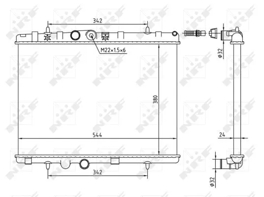 Radiator, engine cooling (58226A)