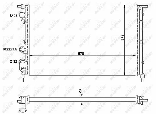 Radiator, engine cooling (58852)