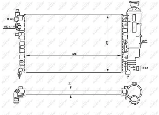 Radiator, engine cooling